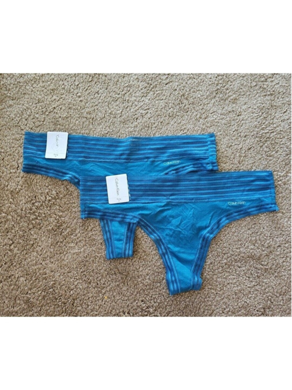 Calvin Klein Modal Thong Medium Teal 2 Pair Bundle
